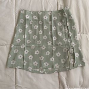 sage motel rocks floral mini skirt
